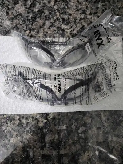 Brand new never used , 6 safety glasses 2 glasses for face shield 3 face shield