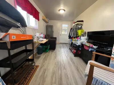 Custom-made well built cabin on skids with the dimensions 9 x 20’ feet, two residential style slidin...