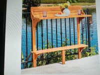 (new in box) caribbean outdoor acacia wood balcony bar table