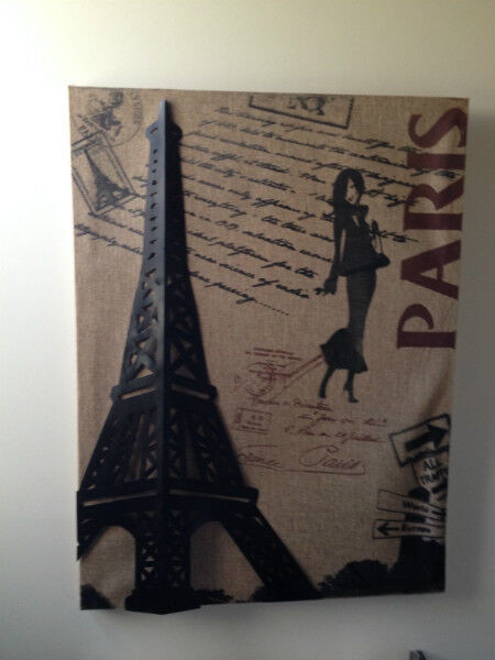 Paris Picture Canvas and Metal in Arts & Collectibles in Vernon