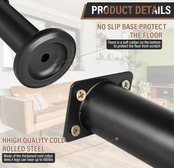 NEW - 4 Adjustable 16"-30 " metal pipe furniture legs.(Open box) in Multi-item in Mississauga / Peel Region - Image 8