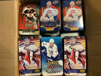 Lots of Empty Upper Deck Hockey Card Tins for $2 Each