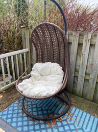 Swing chair - brown - white 