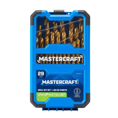 Mastercraft Titanium Drill Bit Set for Wood, Metal, Plastic,29pc, View more