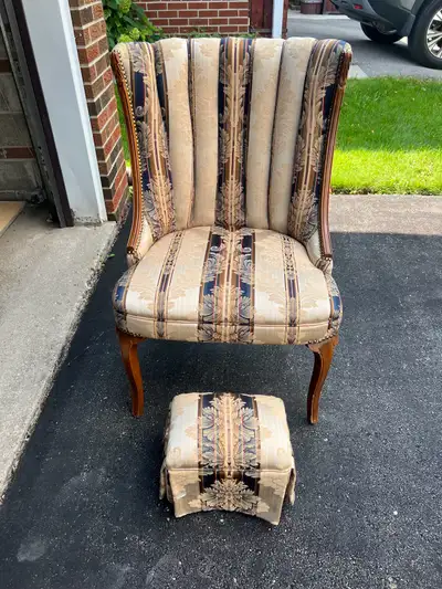 Chair - Wingback with foot stool, View more