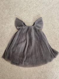 Old Navy Grey Pleated Dress 3-6M