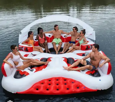 New Tobin Sports Seas D Day 7 Seat Inflatable Island Party Raft, View more