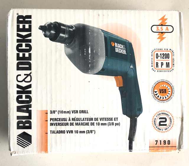 Black & Decker 3.5A 3/4” VSR Corded Drill EUC in Power Tools in North Bay