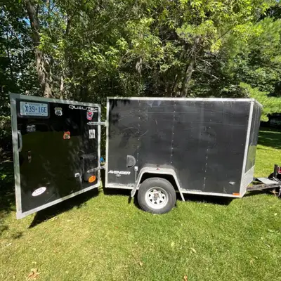 5x8 enclosed trailer for sale . Really good condition . It comes with built platform to unload. Pric...