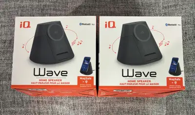 Unopened box - iQ Wave bluetooth speaker with wireless charging for your phone. MagSafe compatible....