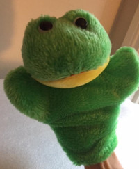 Animal hand puppets Green Frog Plush animals stuffed toy