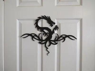 Dragons-Laser cut-Custom work available I offer black,red,black cherry,golden oak,weathered oak,whit...