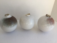 Lot of 3 Antique Milk Glass Lightning Rod Balls Sphere Globes