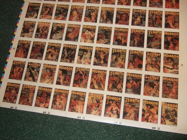 Uncut sheet of classic horror pulp trading cards Weird Tales etc in Arts & Collectibles in Oakville / Halton Region - Image 4
