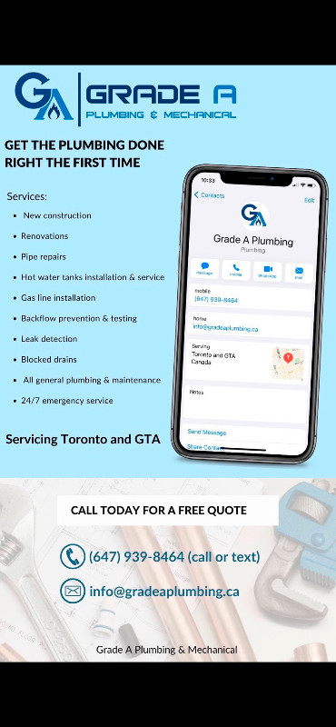 PLUMBING SERVICES IN GTA - LICENSED PLUMBERS 647-939-8464 in Plumbing in City of Toronto