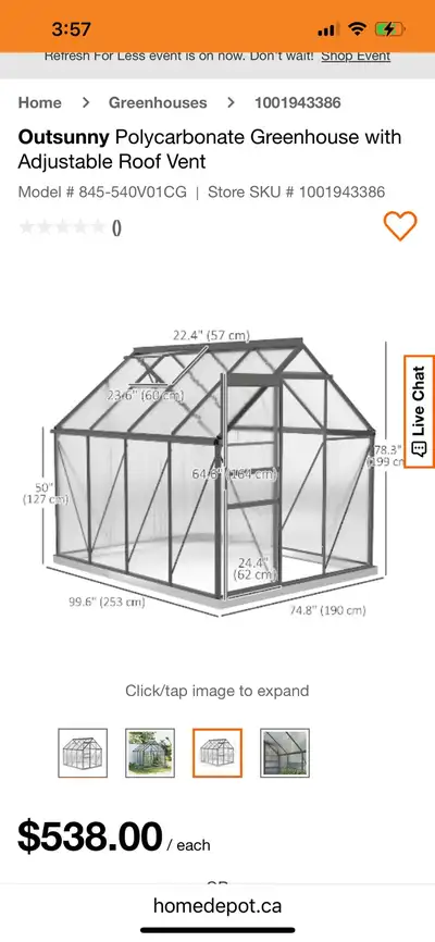 6' x 8' x 6.5' Polycarbonate Greenhouse, Walk-in Green House with Adjustable Roof Vent Galvanized Ba...