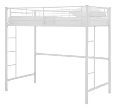 Loft Bed - Twin, White Metal, View more