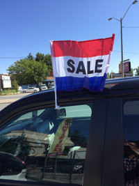 $1/EACH. CAR DEALER WINDOW FLAGS. USED CARS, SALE, WE FINANCE,