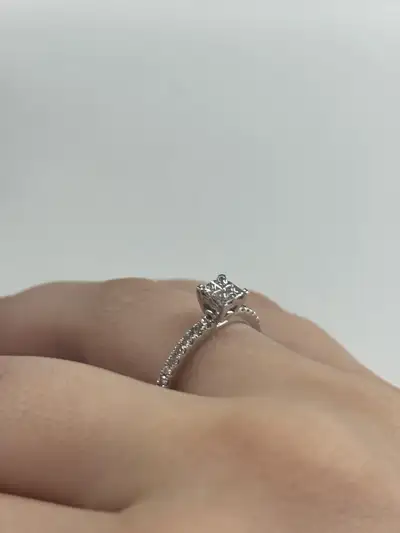 diamond engagement ring 10k white gold, View more