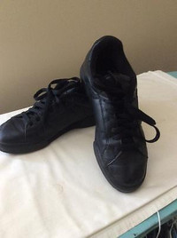 Black Reebok Classic running shoes