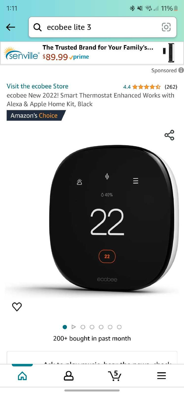 ecobee3 Lite Smart Thermostat - Programmable Wifi Thermostat  in General Electronics in Markham / York Region - Image 2