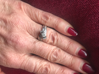 Bijoux bague de mariage /fiancailles, Or blanc avec diamants, View more