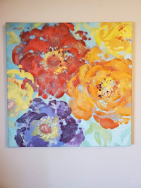 Beautiful large "Flowers" acrylic painting/print