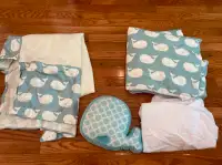 Nursey crib bedding set whale kit de literie bebe