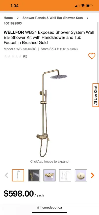 WELLFOR WBS4 Exposed Shower System Wall Bar Shower Kit with Hand, View more