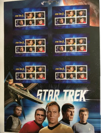 2016 Canada Star Trek Uncut Press Sheet Stamps MNH