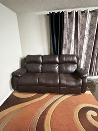 Leather recliner sofa 