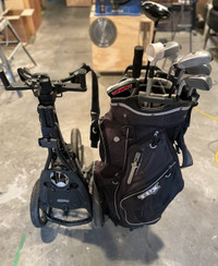 Full Set - Beginner Wilson Golf Clubs, Bag, Push Cart