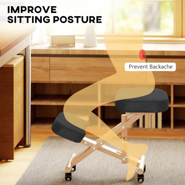 Ergonomic Kneeling Chair, Posture Chair with Rubberwood Frame, R in Chairs & Recliners in Markham / York Region - Image 4