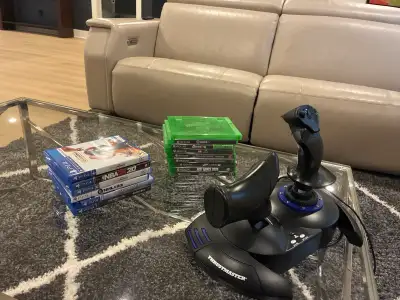 Thrustmaster Flight Stick and Assorted Console Games, View more