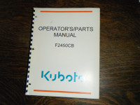Kubota F2450CB Snowblower Operators and parts Manual