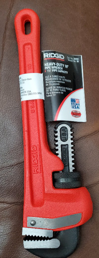 RIDGID 10-inch Steel Pipe Wrench 1 - 1/2" Pipe capacity