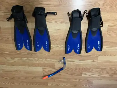 Blast Snorkeling Fins Pro Tech Adjustable M (65-95) $50/pair, View more
