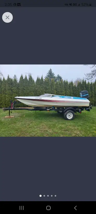 16ft Tahiti sidewinder with 140 hp mercury tower of power, boat absolutely rips, it's a great light...