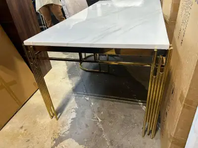 Dining table with a white marble top 72'' New, View more