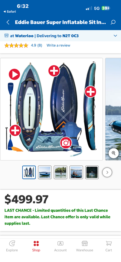 Comes with paddle, removable seat , storage bag , air pump(plugs into cigarette lighter). For 1 pers...
