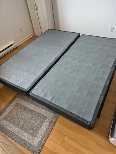 Split King size boxspring with metal frame, View more