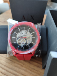 Armani Exchange Watch (skeleton,silicone band,with gift box)