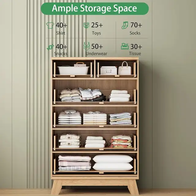 Fluted Dresser for Bedroom with 6 Drawers, 46" in Dressers & Wardrobes in City of Toronto - Image 4