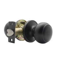 Flat Ball Passage Door Knobs for Closet and Hallway, Black Finis
