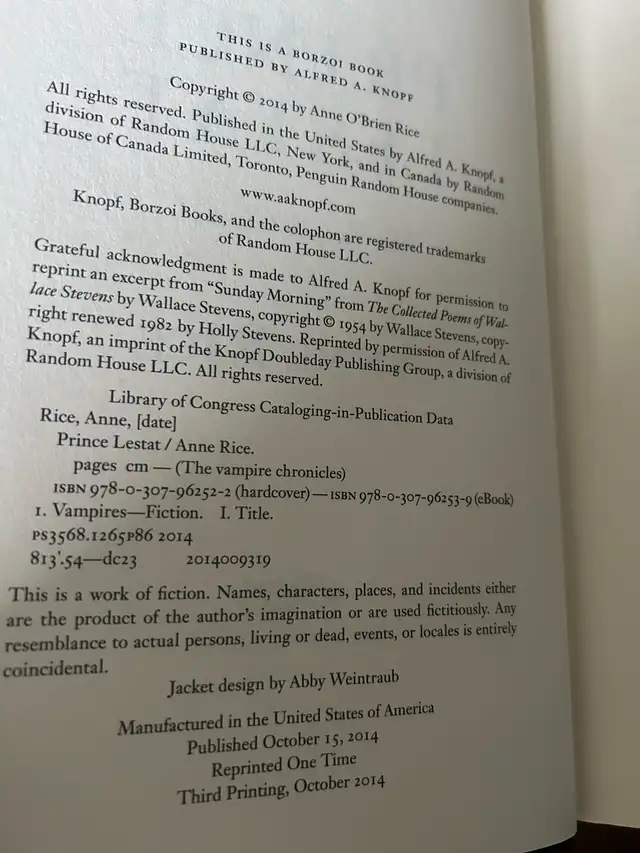Anne Rice - Prince Lestat a novel in Fiction in City of Toronto - Image 7