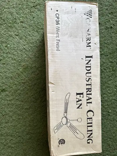 Canarm industrial ceiling fan brand new in box, white finish •can install as well if needed