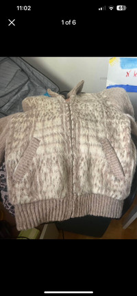 Women beige wool jacket size medium 