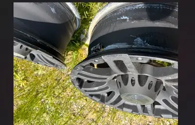 New Truck rims. Have not been used. 18" Black Iron Rims, with Sensors. Dodge 8 bolt pattern