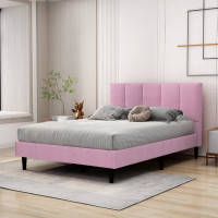 BRAND NEW Single/Twin Size Upholstered Platform Bed Frame Pink