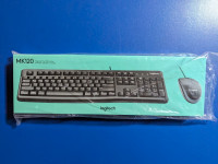 New Logitech MK120 CORDED KEYBOARD + MOUSE PnP USB Combo